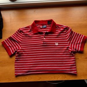 Chaps cropped red polo